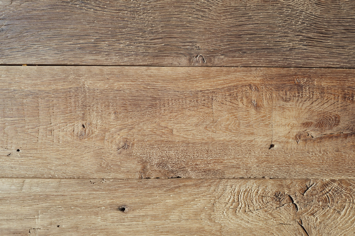 Reclaimed French oak floor boards showing character and age, view 7