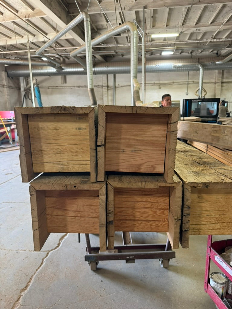 Hand Hewn, Reclaimed Oak Box Beams