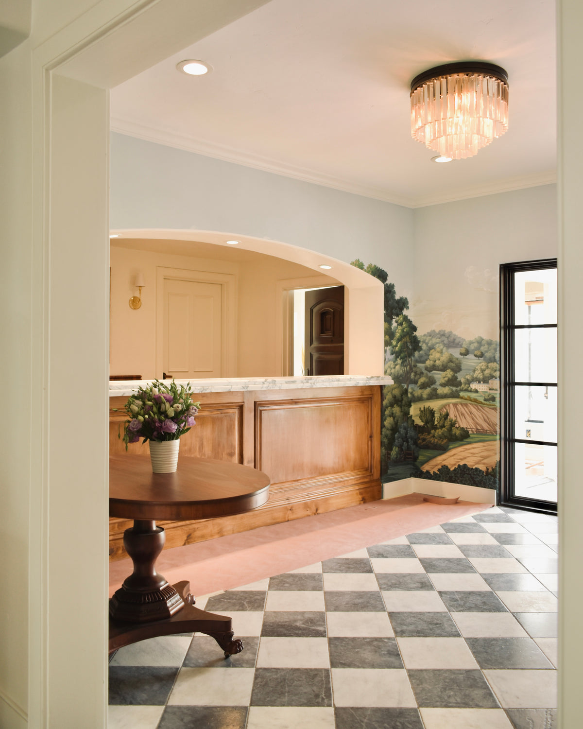 Bluestone & Marble Checkerboard Flooring
