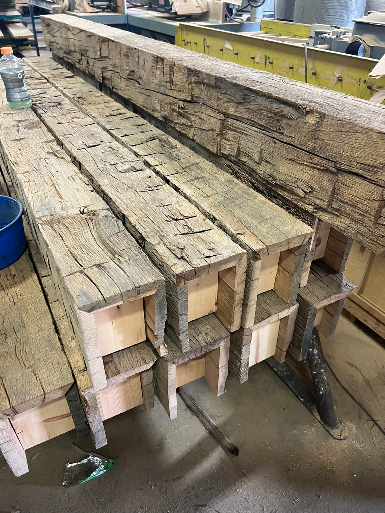 Hand Hewn, Reclaimed Oak Box Beams, view 11