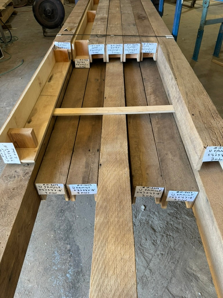 Rough Sawn, Reclaimed American Oak Box Beams