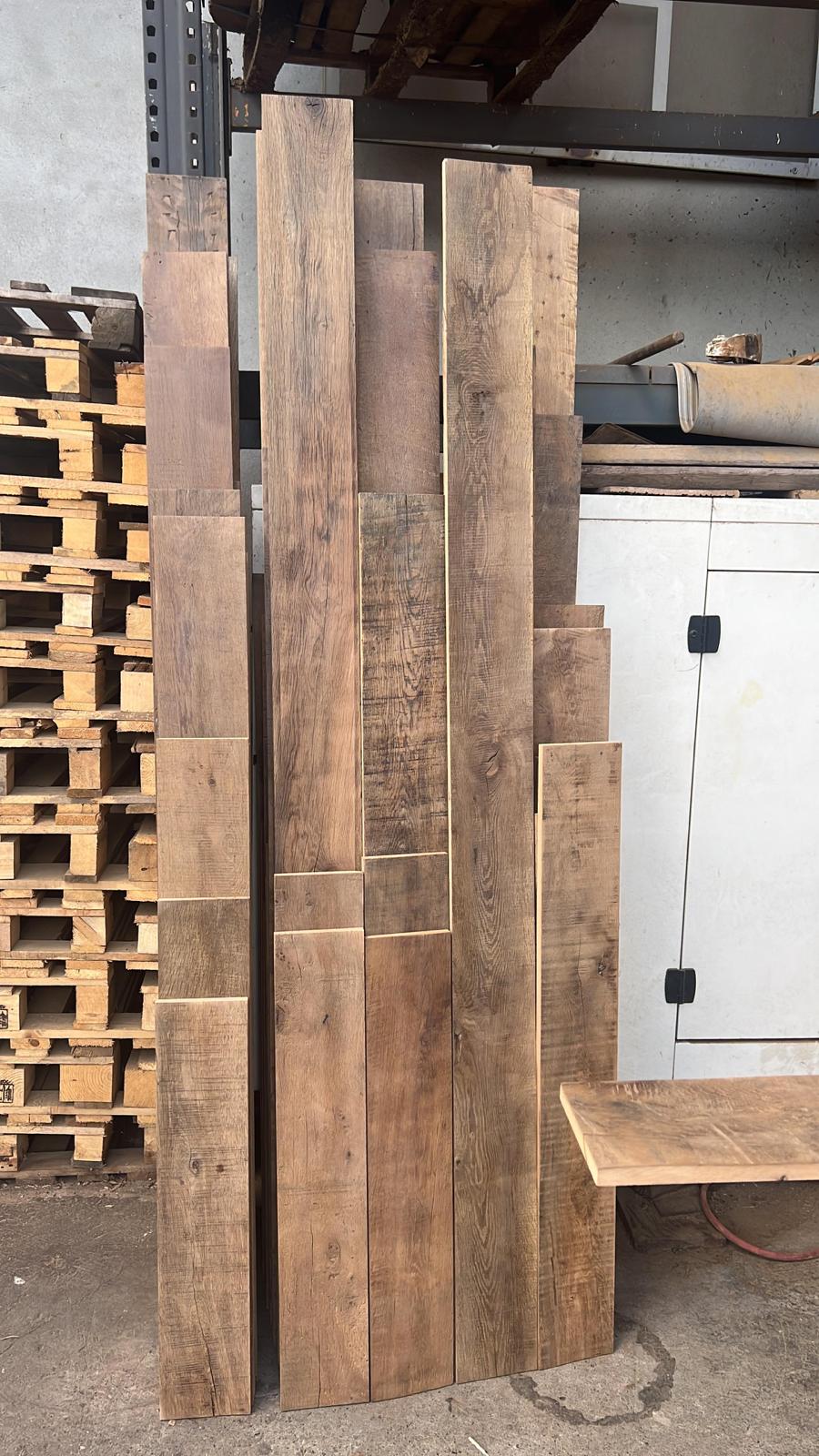 Reclaimed, Re-milled French Oak Boards - Original Face