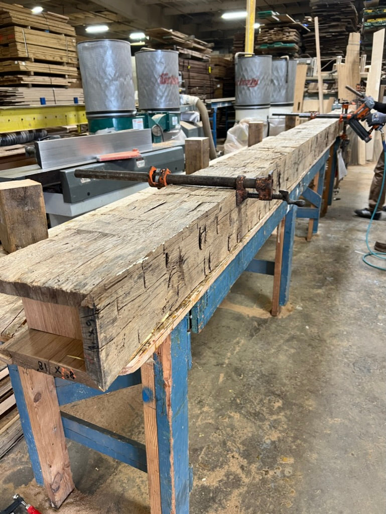 Hand Hewn, Reclaimed American Oak Beams