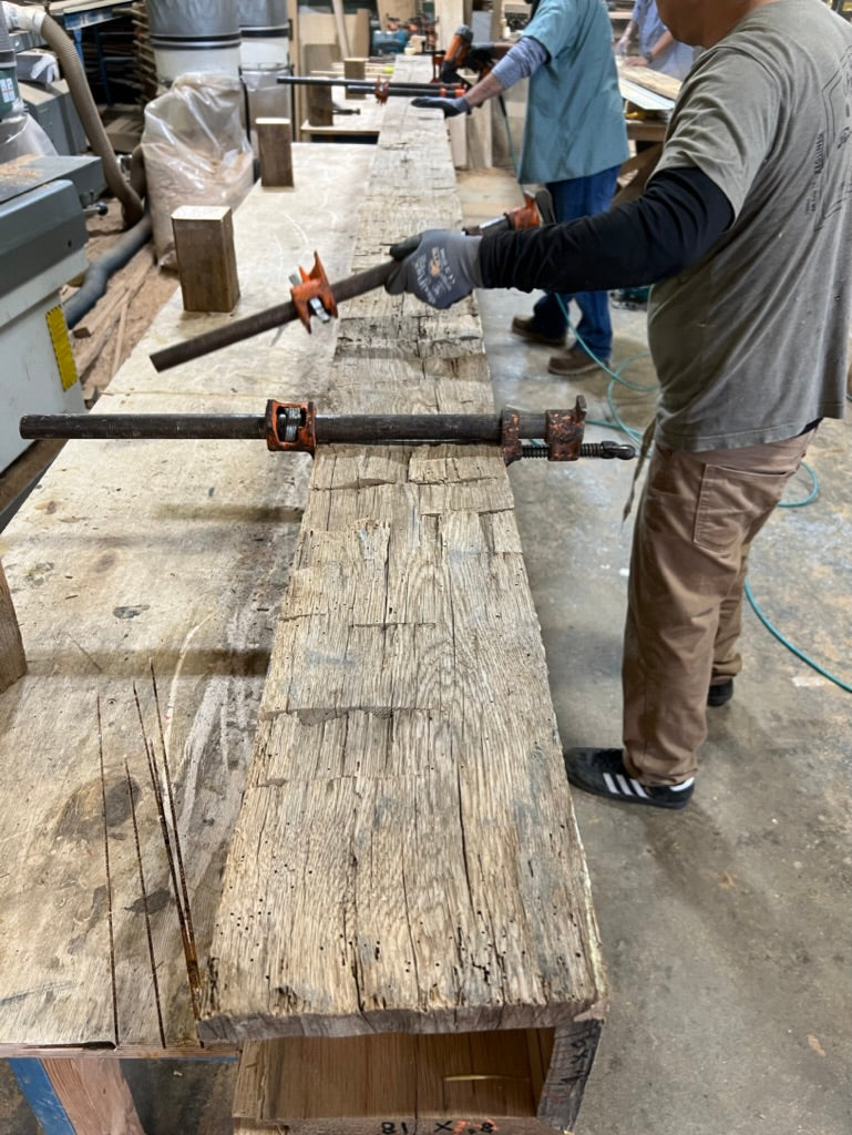 Hand Hewn, Reclaimed American Oak Beams