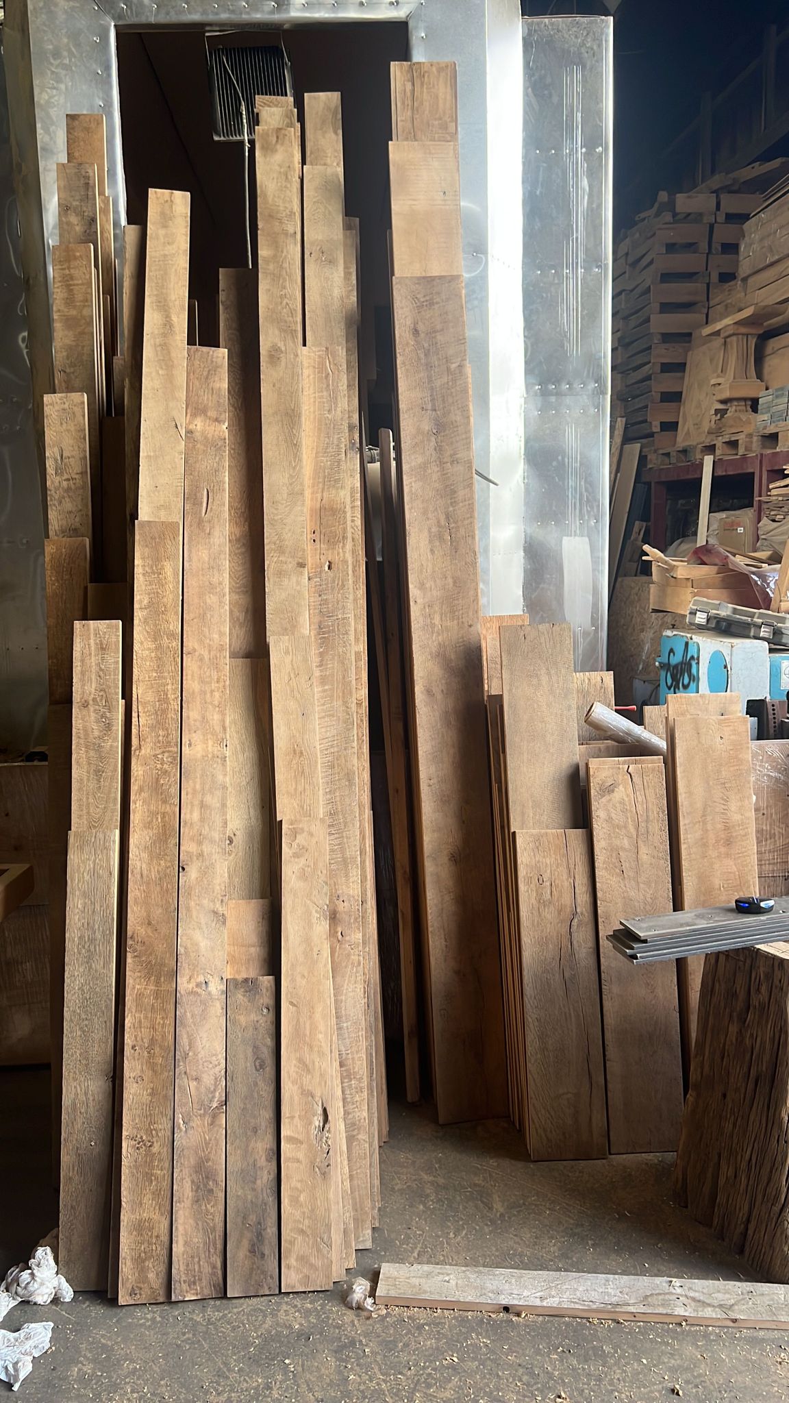 Reclaimed, Re-milled French Oak Boards - Original Face