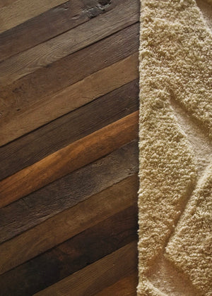 Haussmann chevron oak detail with rug