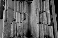 Basilica limestone slabs stood in a crate