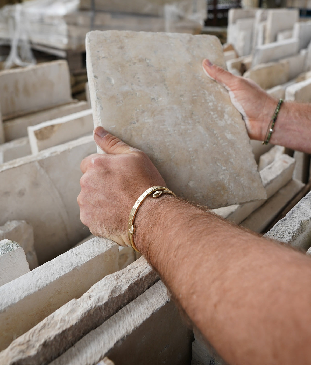 Selecting a reclaimed Basilica Italian limestone slab