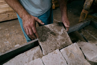Hand-worn Dalle de Bourgogne limestone piece
