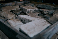 Crate of reclaimed Dalle de Bourgogne limestone