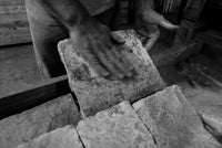Worn surface of a reclaimed Dalle de Bourgogne piece