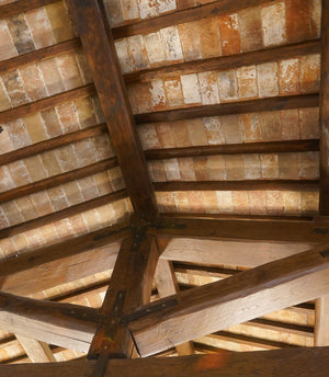 Parefeuille terracotta ceiling with oak trusses