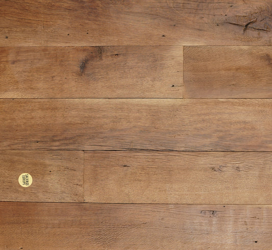 Reclaimed French oak cladding boards with original saw marks and nail holes