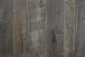 Mixed-width reclaimed French oak floorboards, original face